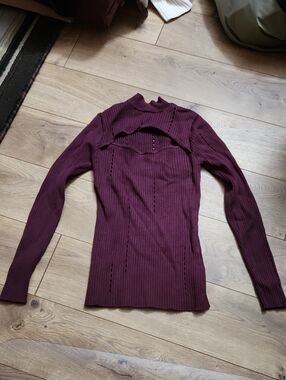 Guess Ribbed Mock Neck Long Sleeve Sweater
